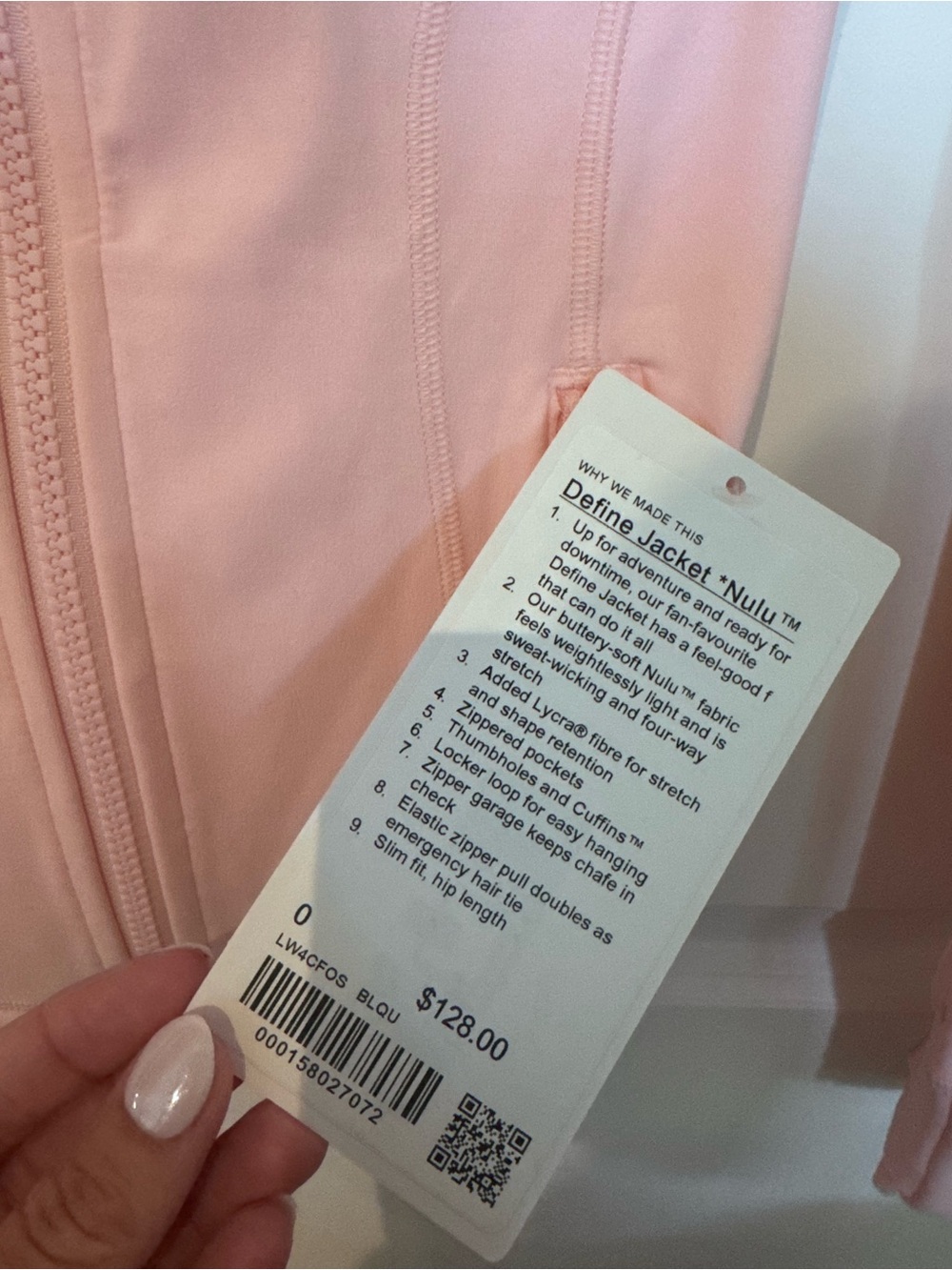 BRAND NEW with tags! Lululemon athletica Women’s Pink Full-Zip Define Jacket - Picture 3 of 9